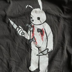 Luke Chueh Giant Robot LARGE mens Black t Shirt bunny rabbit labbit art prints